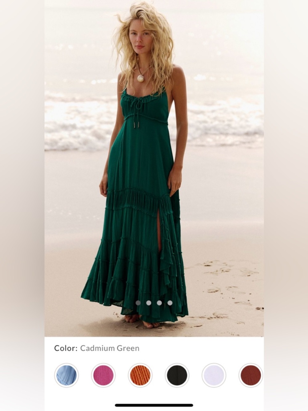 Free People Burst of Bliss Maxi Dress size XS Green